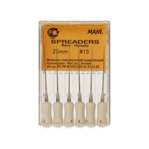 Espaciador endodóntico MANI acero inoxidable 25 mm #15–40